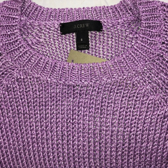 New J Crew Purple Metallic Sweater 
